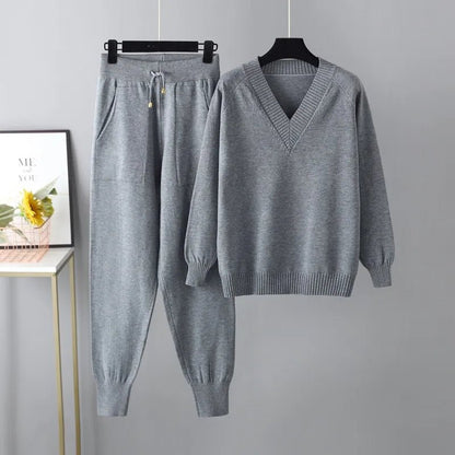 Toasty V Sweater and Knitted Pants Set - Preston Peak